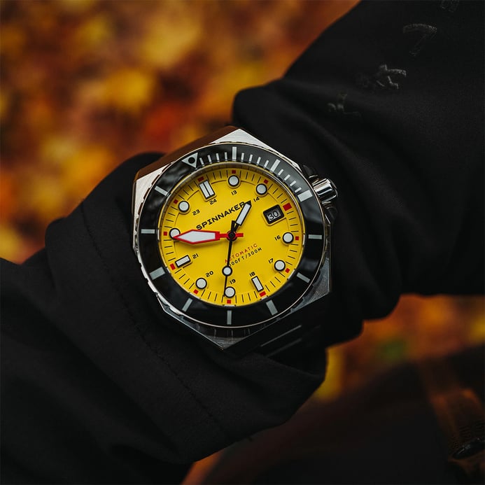 Spinnaker Dumas SP-5081-II Automatic Hornet Yellow Dial Stainless Steel Strap