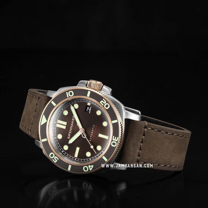 Spinnaker Hull Diver SP-5088-04 Cognac Brown Dial Light Brown Leather Strap