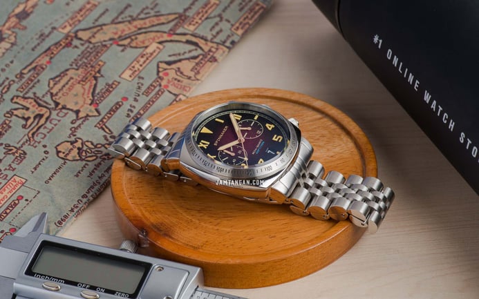 Spinnaker Hull SP-5092-22 California Chronograph Oxblood Red Dial Stainless Steel Strap
