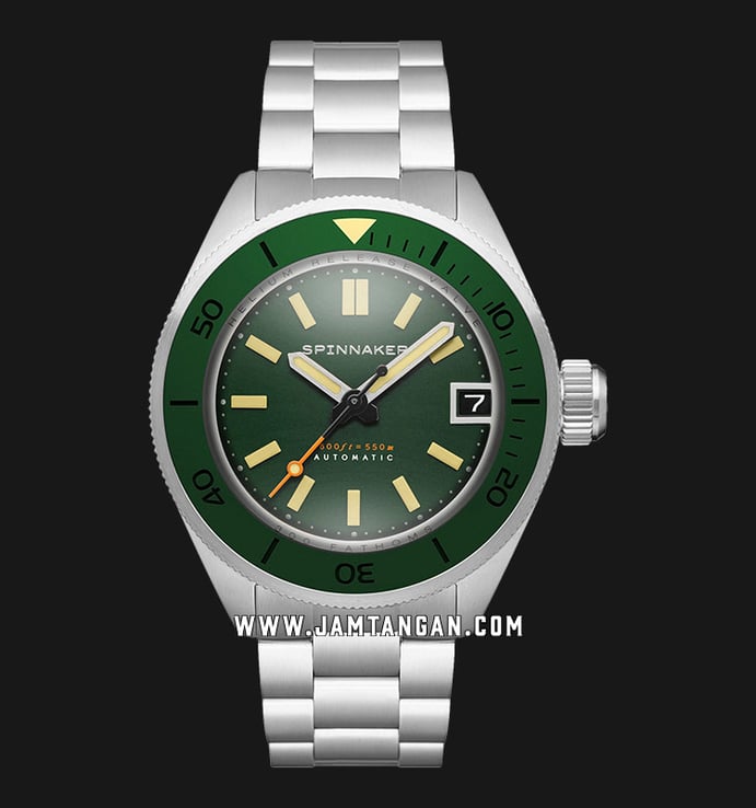 Spinnaker Piccard SP-5098-11 Hunter Divers Automatic Green Dial Stainless Steel Strap