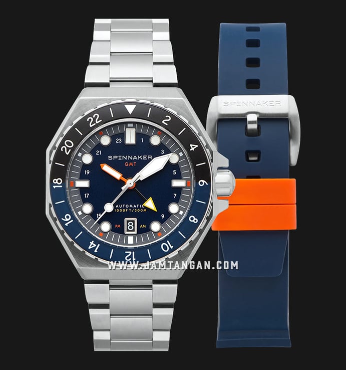 Spinnaker Dumas SP-5119-22 Automatic Navy Black Blue Dial Stainless Steel Strap + Extra Strap