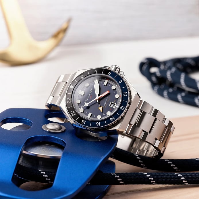 Spinnaker Dumas SP-5119-22 Automatic Navy Black Blue Dial Stainless Steel Strap + Extra Strap