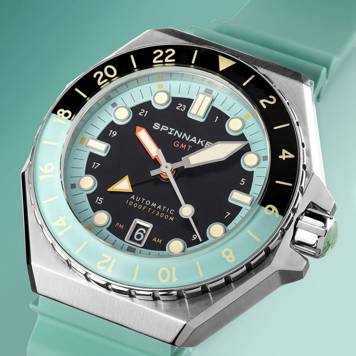 Spinnaker Dumas SP-5119-33 Dark Turquoise Automatic Black Dial Stainless Steel Strap + Extra Strap
