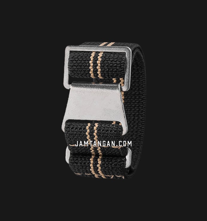 Strap Guy MN-BLK-SND-02-20A-V2 Black Nylon 2 Sand Stripe Silver Folding Clasp