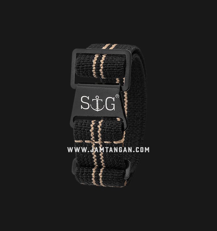 Strap Guy MN-BLK-SND-02-22B Black Nylon 2 Sand Stripe Black Folding Clasp
