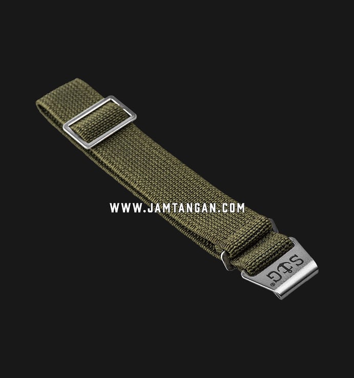 Strap Guy MN-OLG-20A Green Olive Silver Folding Clasp