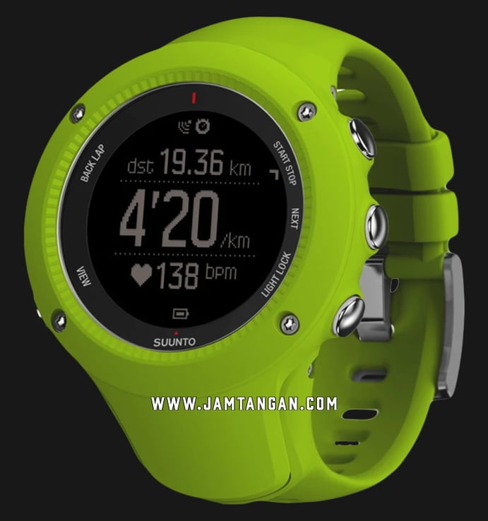 Suunto Ambit3 Run SS021261000 Digital Dial Green Lime Rubber Strap + Gift Set
