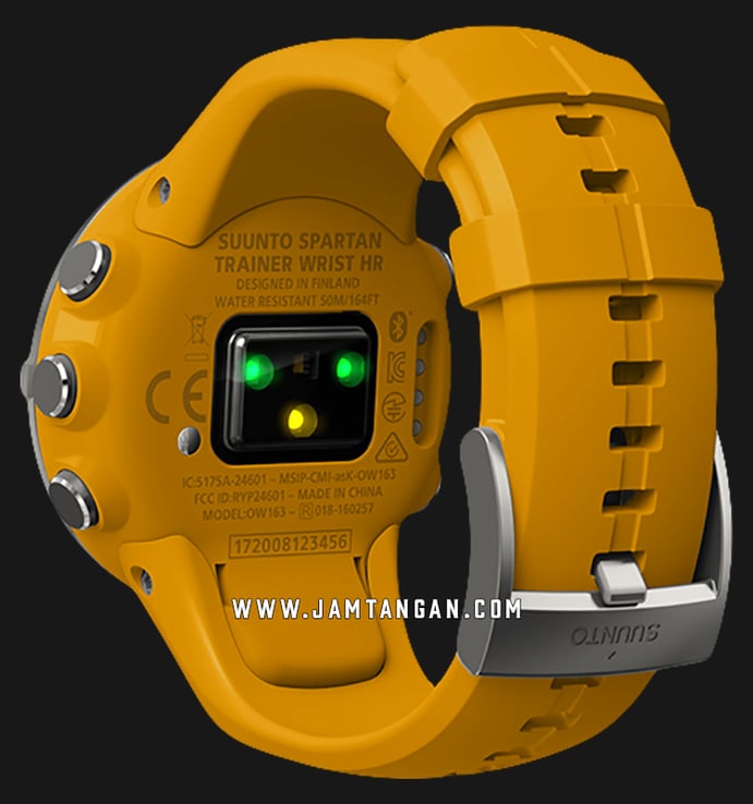 Suunto SS023408000 Spartan Trainer Wrist (HR) Amber Digital Dial Yellow Rubber Strap