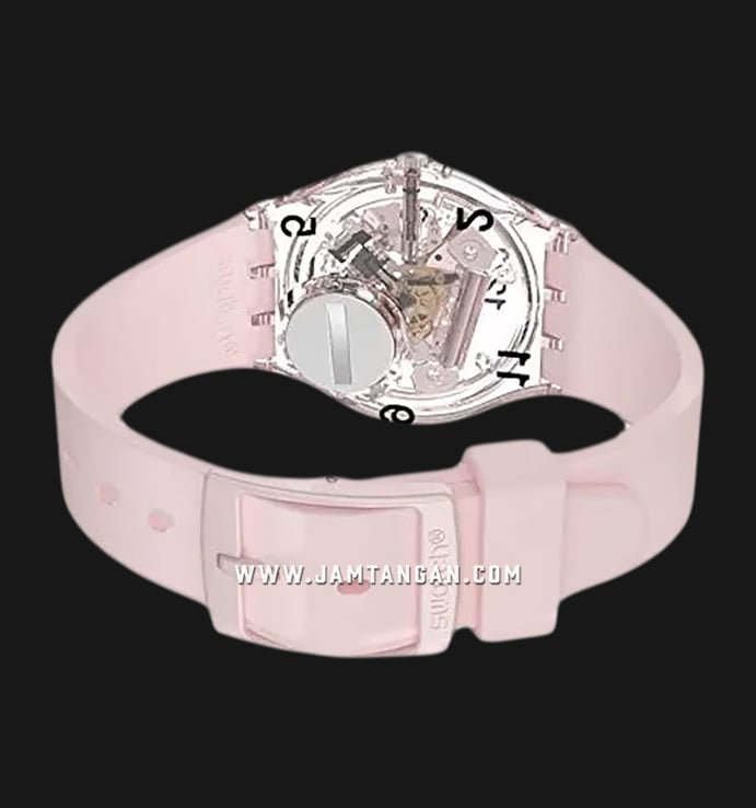 Swatch GP158 Pink Board Transparent Dial Pink Silicone Strap
