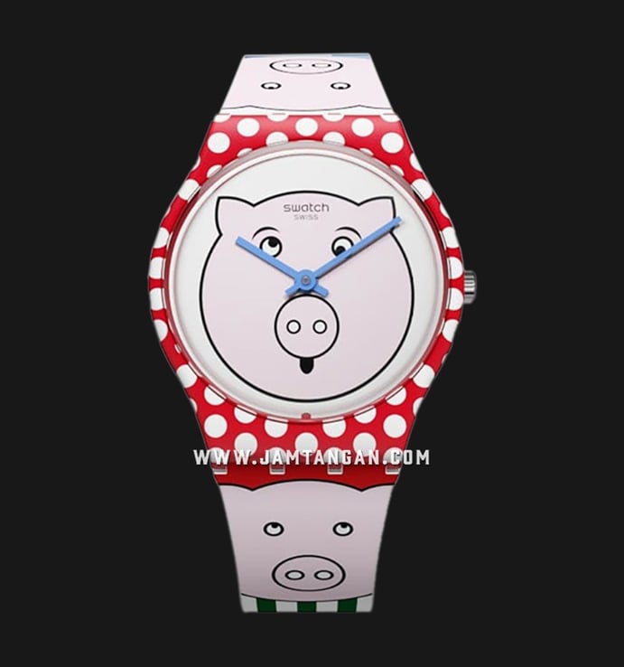 Swatch Originals GR169 Petit Cochon White Piggy Dial Multicolour Rubber Strap