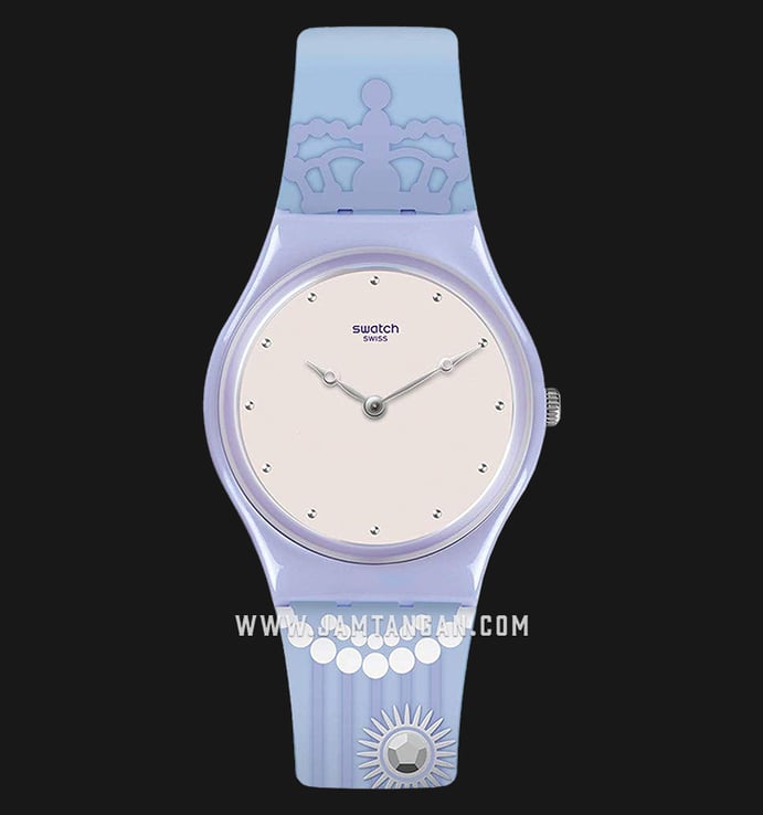 Swatch Originals GV131 Curtsy White Dial Blue Rubber Strap