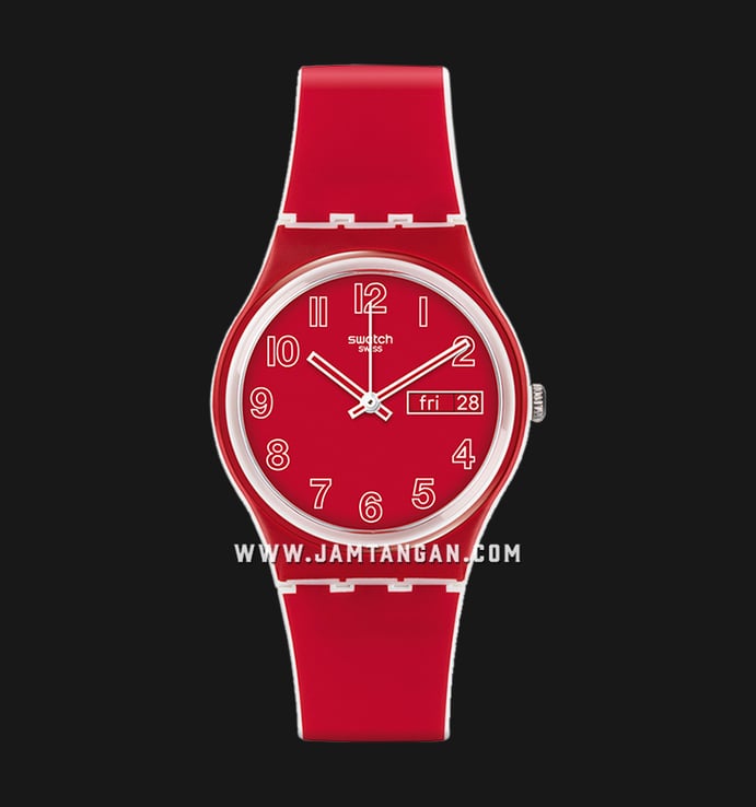 Swatch Originals GW705 Poppy Field Red Dial Red Rubber Strap