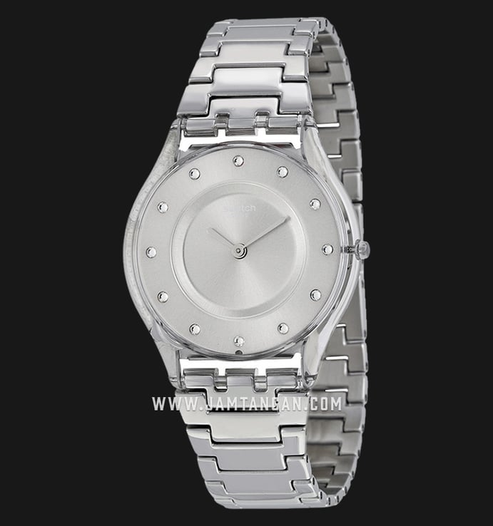 Swatch Skin SFK393G Silver Drawer Silver Dial Stainless Steel Strap