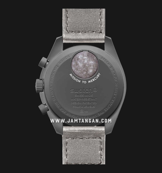 Swatch X Omega Bioceramic Moonswatch SO33A100 Speedmaster Black Dial Grey Velcro Strap