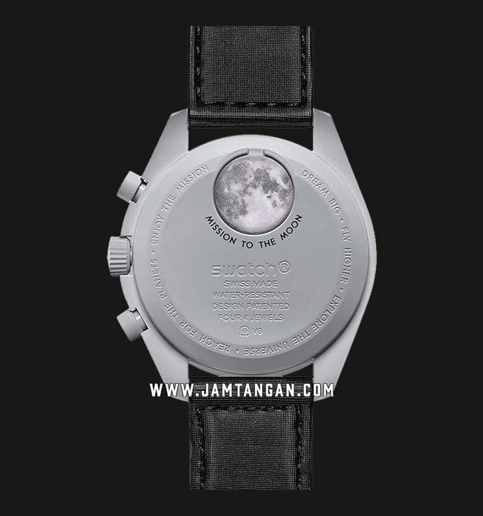 Swatch X Omega Bioceramic Moonswatch SO33M100 Speedmaster Black Dial Black Velcro Strap