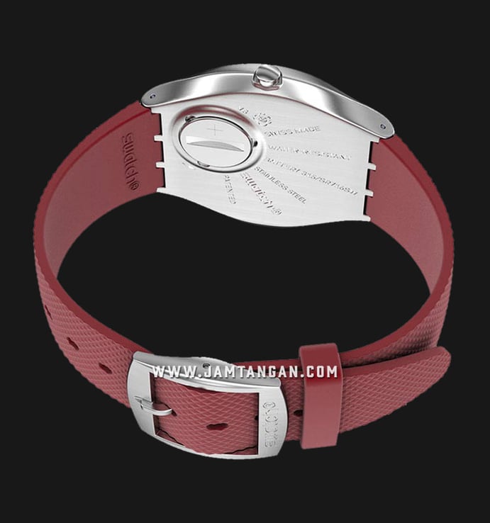 Swatch Skin SS07S105 Rouge Men Grey Dial Red Rubber Strap