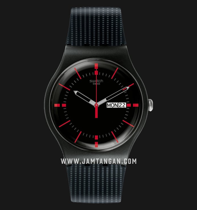 Swatch High-Lands Mix SUOB714 Gaet Black Dial Black Silicone Strap