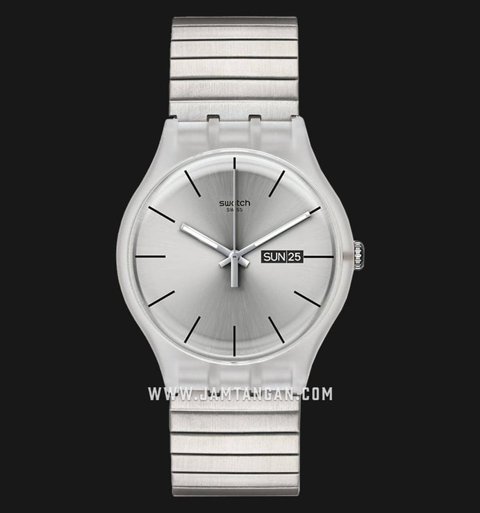 Swatch Originals SUOK700A Resolution Silver Dial Stainless Steel Strap