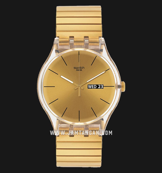 Swatch Originals SUOK702A Dazzling Light Gold Dial Gold Stainless Steel Strap