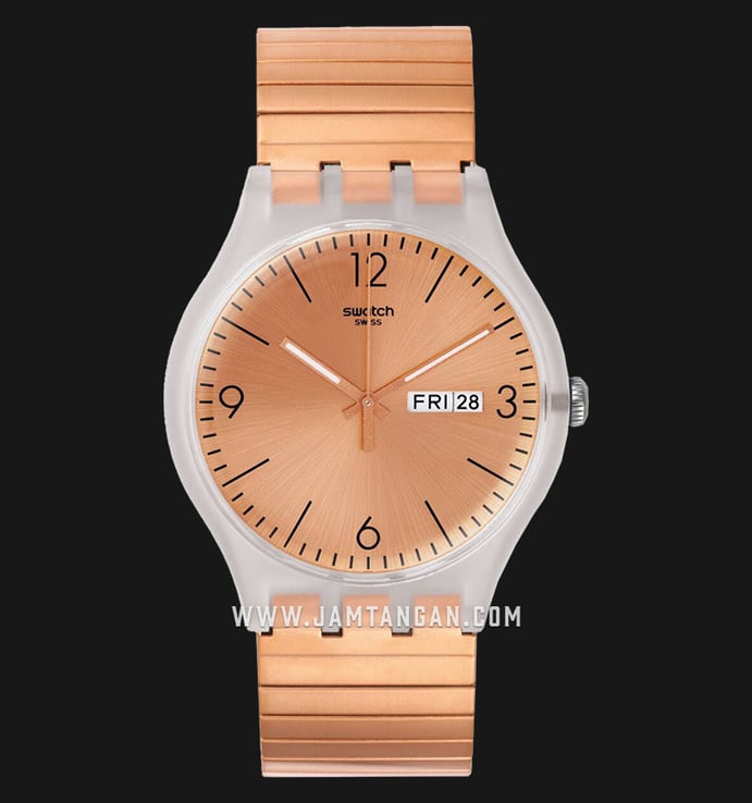 Swatch Originals SUOK707A Rostfrei Rose Gold Dial Rose Gold Stainless Steel Strap