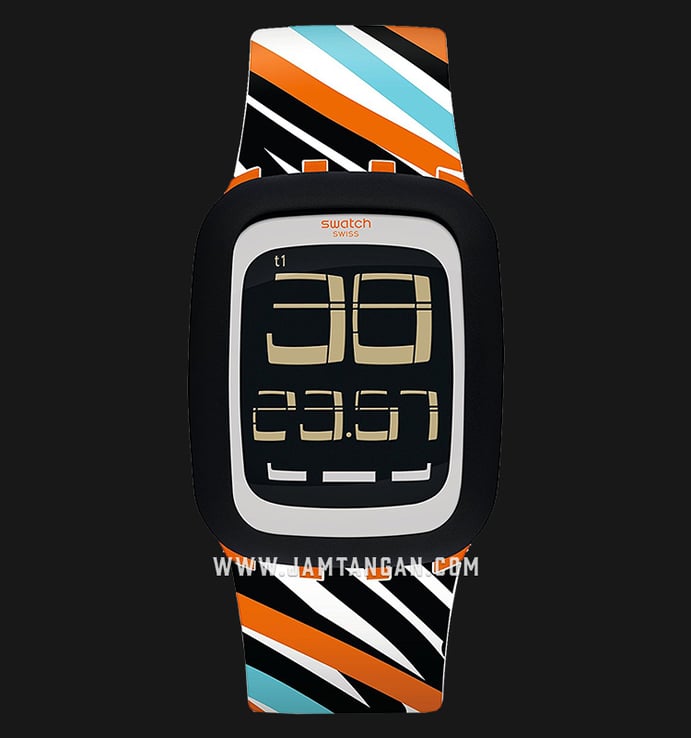 Swatch SURO102 Scratch The Touch Digital Dial Multicolour Silicone Strap