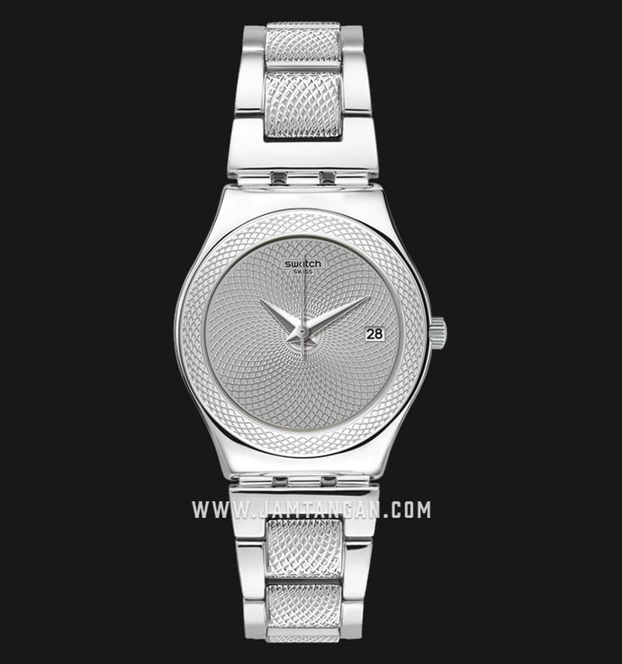 Swatch YLS466G Classy Silver Ladies Silver Dial Stainless Steel Strap