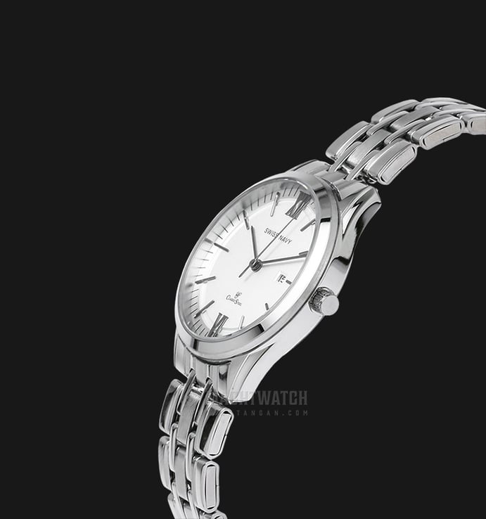 SWISS NAVY 6813LSSWH Ladies White Dial Stainless Steel