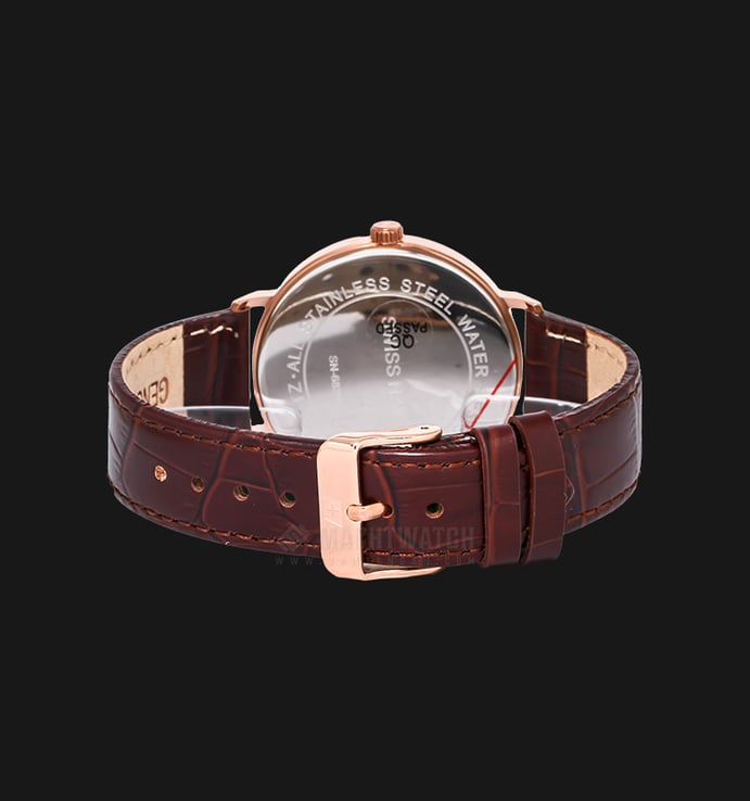 SWISS NAVY 6822MRGWHBN Man White Dial Brown Leather Strap