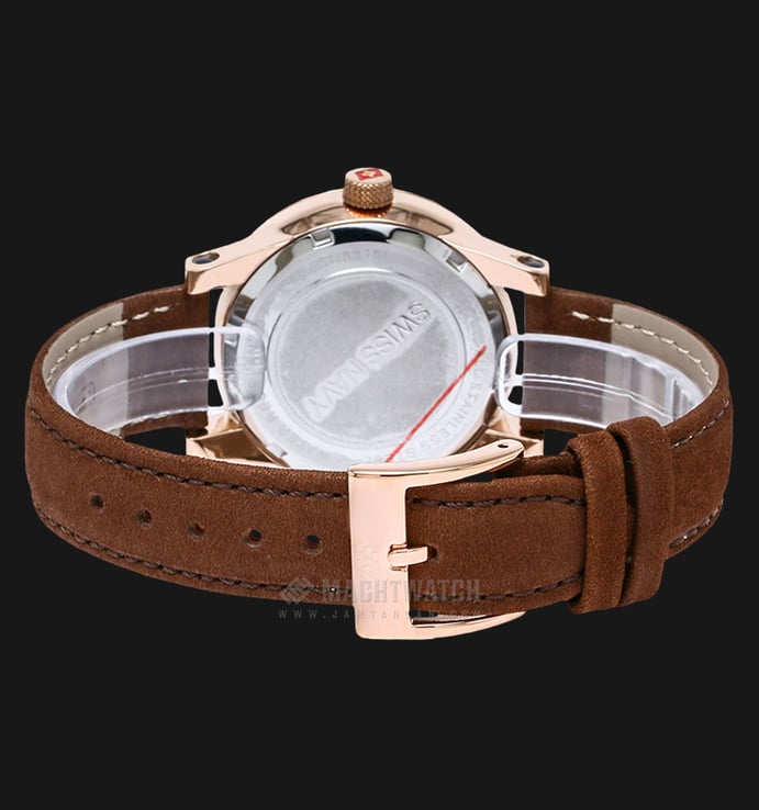SWISS NAVY 8310LRGBN Ladies Brown Dial Rose Gold Case Brown Leather Strap