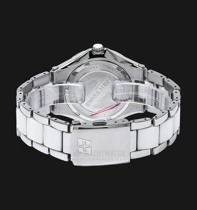 SWISS NAVY 8322LSSWH Ladies White Dial Dual Tone Stainless Steel
