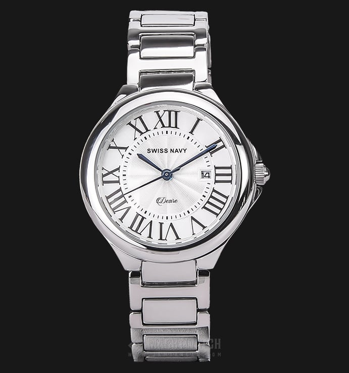 SWISS NAVY Desire 8326LSSWH Ladies White Pattern Dial Stainless Steel Strap