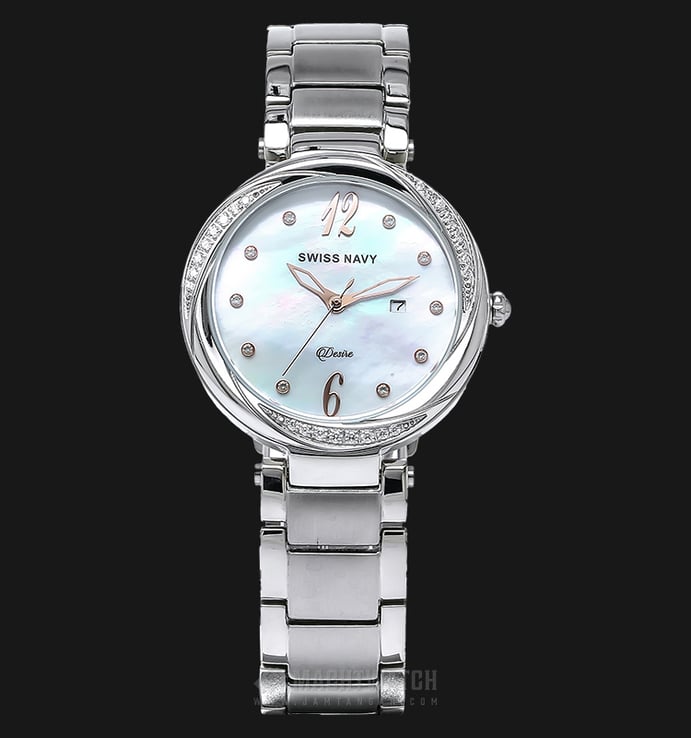SWISS NAVY Desire 8328LSSWH Ladies Mother of Pearl Dial Stainless Steel