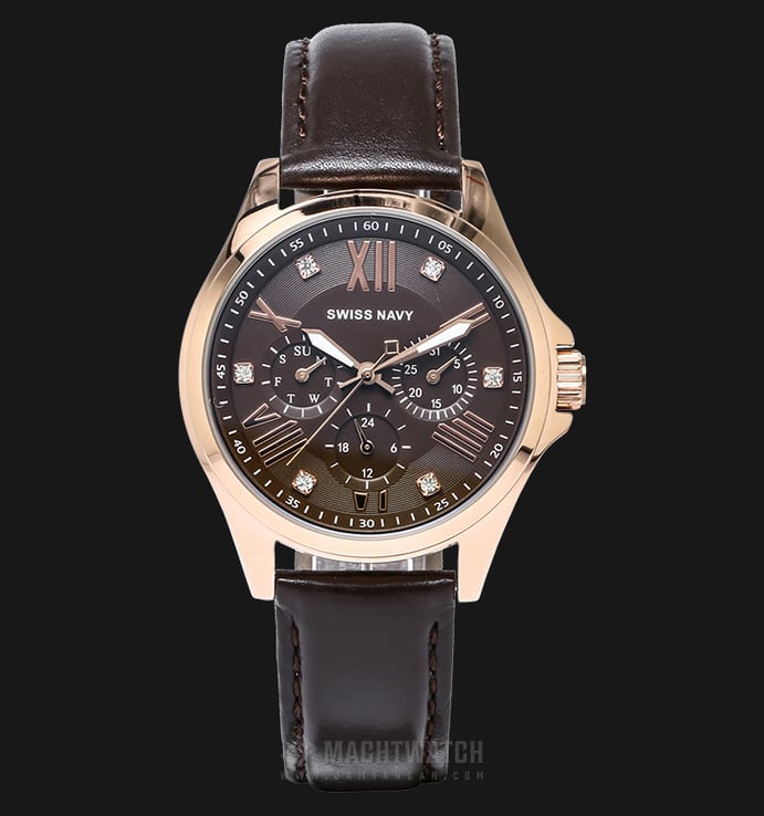 SWISS NAVY 8343LRGBNBN Ladies Brown Dial Brown Leather Strap
