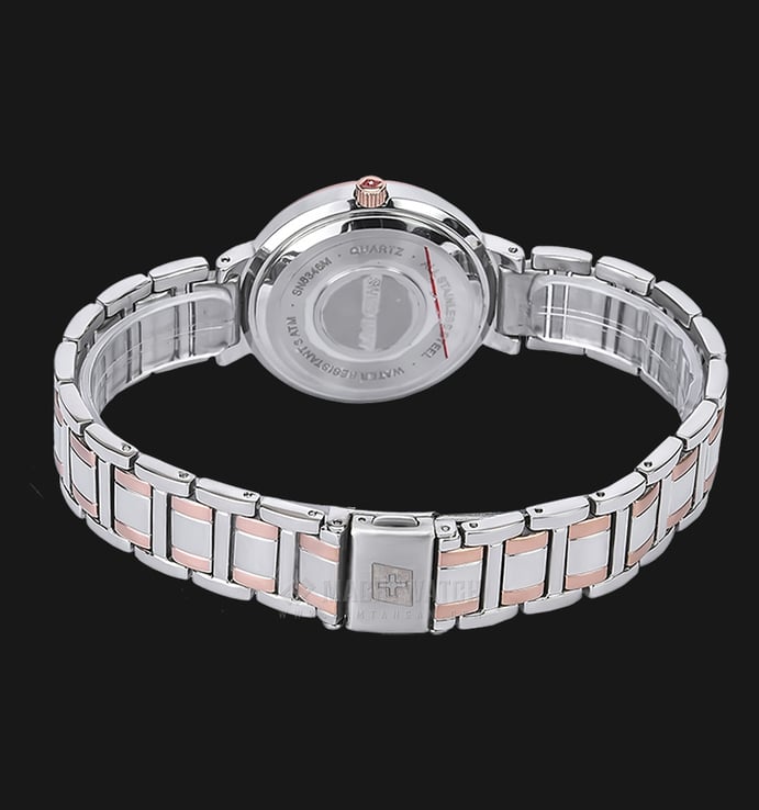 SWISS NAVY 8346LTGRGWH Ladies Silver Dial Dual Tone Stainless Steel Strap
