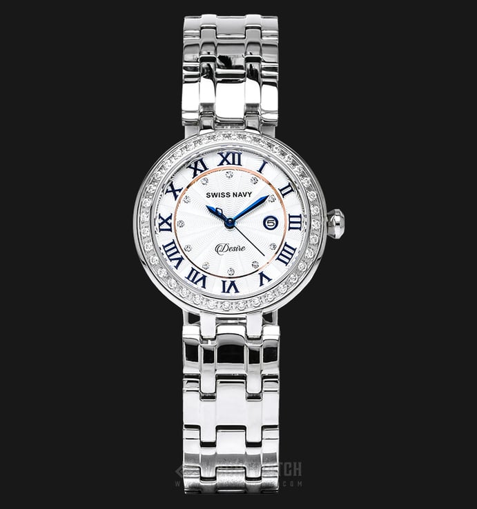 SWISS NAVY Desire 8347LSSWH Ladies White Dial Stainless Steel
