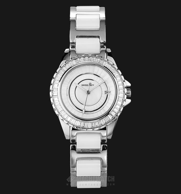 SWISS NAVY 8561LSSWHR Ladies White Dial Stainless Steel with Ceramic