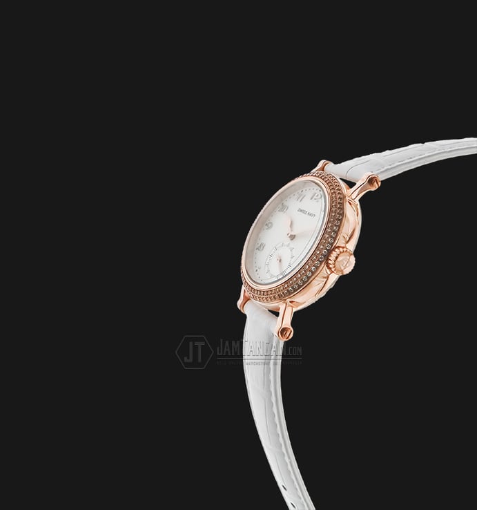 SWISS NAVY 8588LRGWH Woman White Dial White Leather Strap