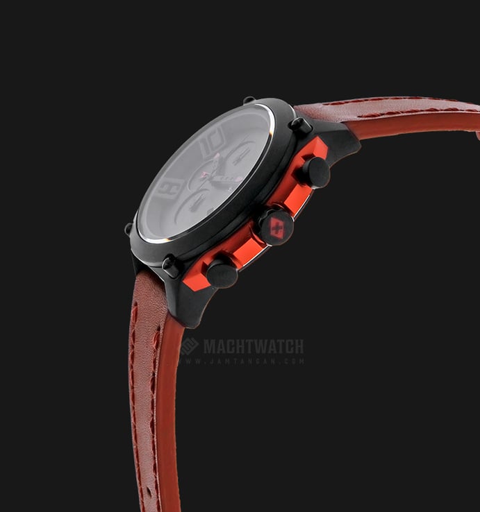 SWISS NAVY 8930MABOR-BR Man Black Dial Red Leather Strap