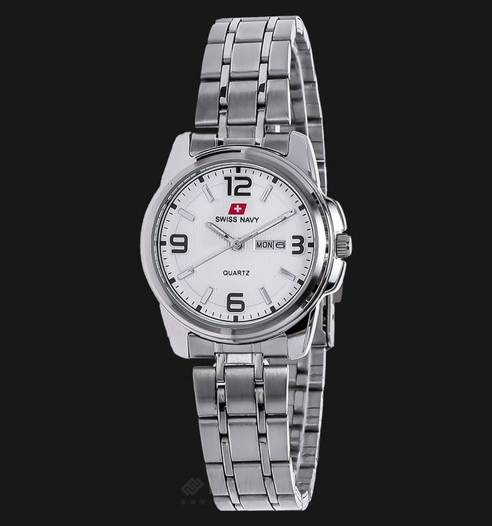 SWISS NAVY 8961LSSWH Women White Patterned Dial Stainless Steel