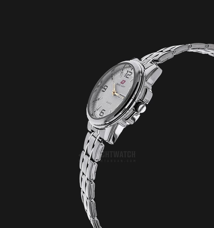 SWISS NAVY 8961LSSWHGP Women White Patterned Dial Stainless Steel