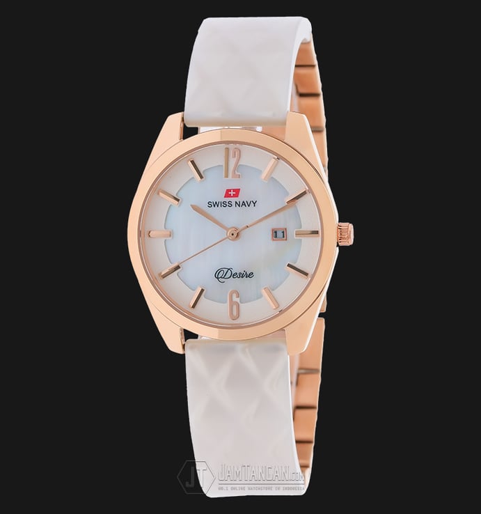 SWISS NAVY 8974LRGWH Women Mother Of Pearl Dial Stainless Steel