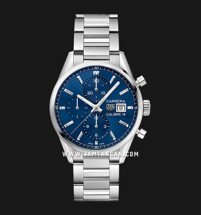 TAG Heuer Carrera CBK2112.BA0715 Automatic Chronograph Blue Dial Fine Brushed Steel Strap