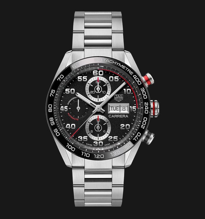 TAG Heuer Carrera CBN2A1AA.BA0643 Chronograph Black Dial Fine-Brushed Steel Strap