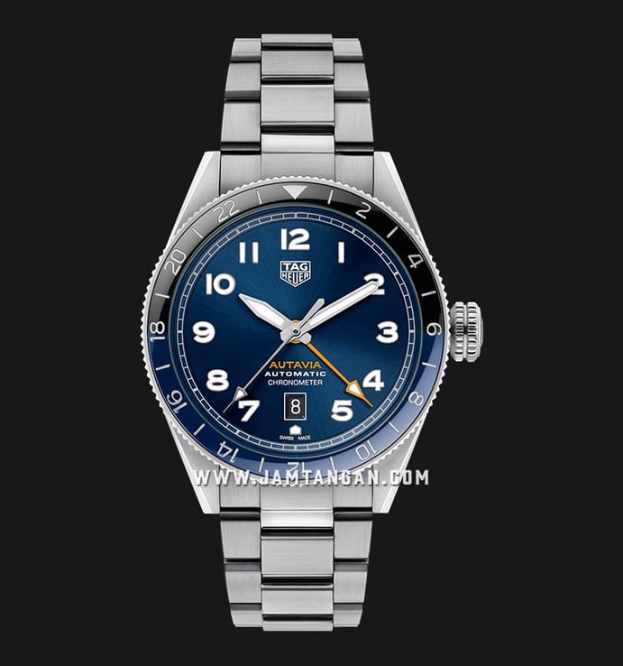 TAG Heuer Autavia WBE511A.BA0650 COSC GMT Automatic Chronometer Blue Dial Steel Strap