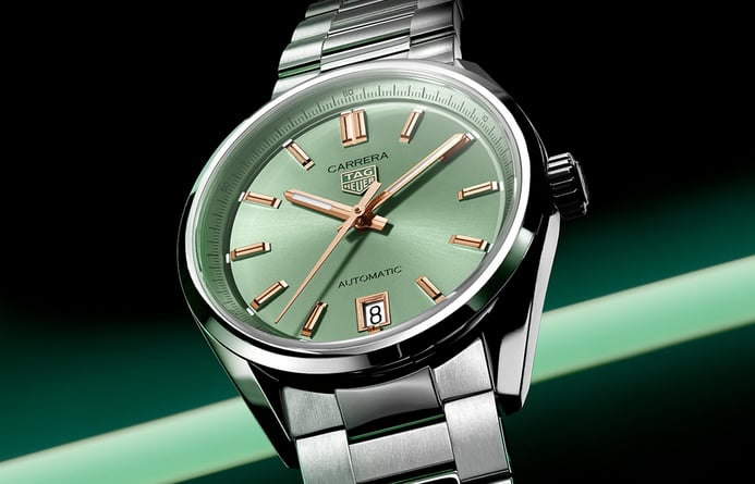 TAG Heuer Carrera WBN2312.BA0001 Automatic Green Dial Fine Brushed Steel Strap