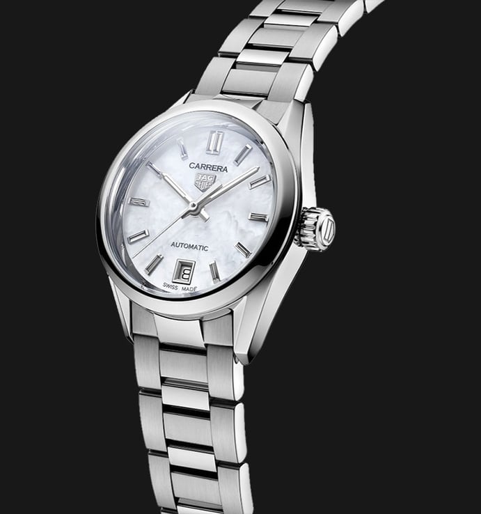TAG Heuer Carrera WBN2410.BA0621 Automatic Mother of Pearl Dial Fine Brushed Steel Strap