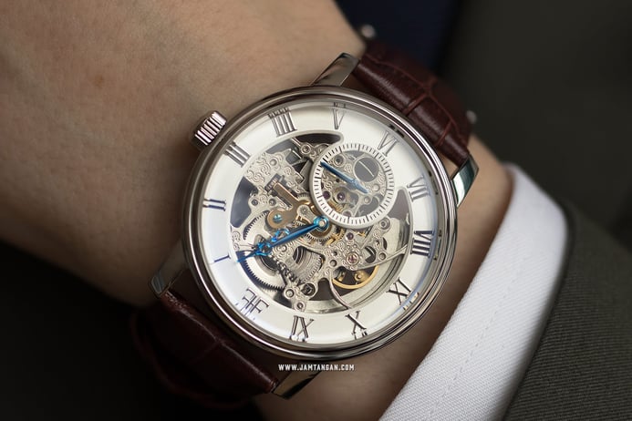 Thomas Earnshaw ES-8041-02 Westminster Automatic Skeleton Dial Brown Leather Strap