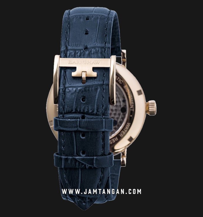 Thomas Earnshaw ES-8059-05 Beaufort Anatolia Skeleton Dial Blue Leather Strap