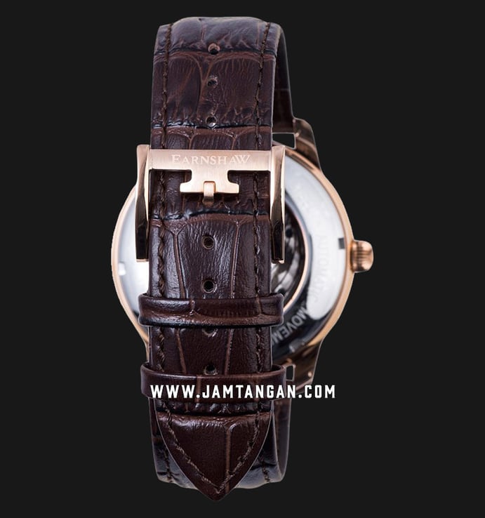 Thomas Earnshaw ES-8066-04 Longitude Moonphase Open Heart Dial Brown Leather Strap