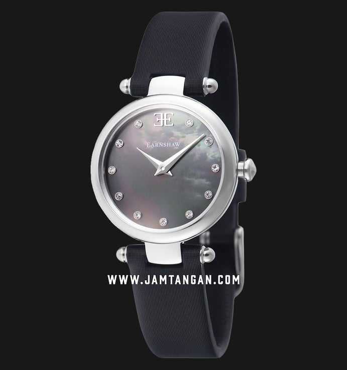 Thomas Earnshaw ES-8067-01 Charlotte Mother Of Pearl Dial Black Leather Strap